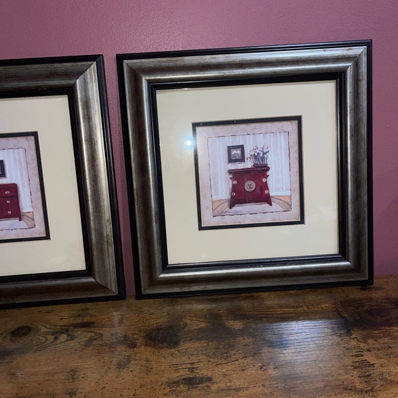 2 Wooden Print frames  by Winterle Olson, Signed Vintage Prints, Decorative - Picture 7 of 12